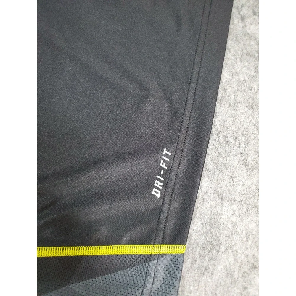 Nike Tank Top Mens L Grey Volt Yellow Stretch Pro Combat Dri-Fit 485172-013